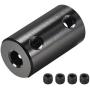 uxcell 5mm to 5mm Bore Rigid Coupling Set Screw L25XD14 Aluminum Alloy,Shaft Coupler Connector,Motor Accessories,Black,2pcs