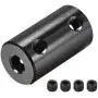 uxcell 5mm to 5mm Bore Rigid Coupling Set Screw L25XD14 Aluminum Alloy,Shaft Coupler Connector,Motor Accessories,Black,2pcs