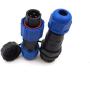 SD13 3pin Waterproof Connector, 5A 380V High Voltage Electronic IP68 LED Power 3pin Circular Connector Plug(Male)-Socket(Female)(3PIN, Direct Plug)