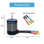Hobby Fans Waterproof 3650 4300KV 3.175mm Shaft Brushless Motor for 1/10 RC Racing Car Off-Road Truck