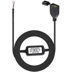 DEALPEAK DC 12V-24V to 5V Buck Converter Module USB Power Supply Port Socket Charger Cord Waterproof Universal for Motorcycle Car Phone GPS Charging