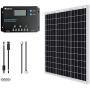 Renogy 50 Watt 12V Solar Panel 10A 12/24V PWM LCD Charge Controller, Adaptor kit, Tray Cables, 50W, 5V USB Ports, for RVs,Boats,Trailers,Sheds,Cabins and Any Off Grid System