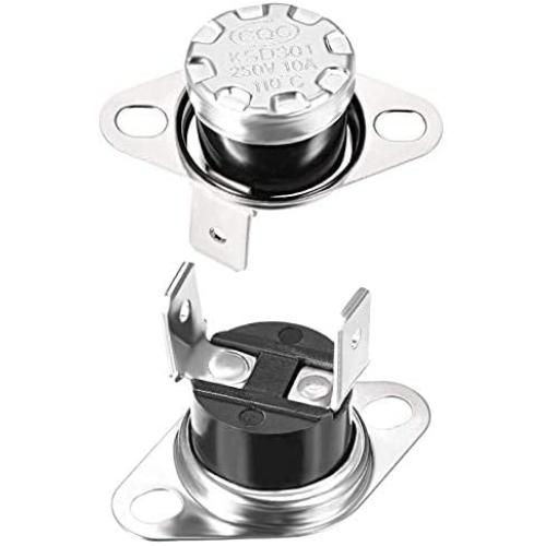 L-A KSD301 Thermostat 110°C/230°F 10A Normally Closed N.C Adjust Snap Disc Temperature Switch for Microwave,Oven,Coffee Maker,Smoker （5 Pcs）