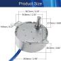 Jutagoss Synchronous Motor TYC-50 Single Flat Shaft Direction CCW, 4 Watt AC 110V 5-6 RMP, 1 Pcs