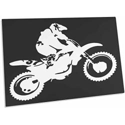3dRose Motor X Dirt Bike Monotone Vector Art White Design - Desk Pad Place Mats (dpd-356219-1)