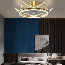 ATELANGE Crown Shape Childlike 3 Colors 3 Speeds Ceiling Fan with Lights with Remote Control Smart Mute Ceiling Fan Light Low Profile Fan Light Semi Flush Mount Pure Copper Motor for Living Room