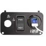 10L0L Golf Cart Key Switch Console Plate Kit for EZGO TXT, Includes F&R Switch, USB Charger Socket, Volt Meter, Ignition Switch Key