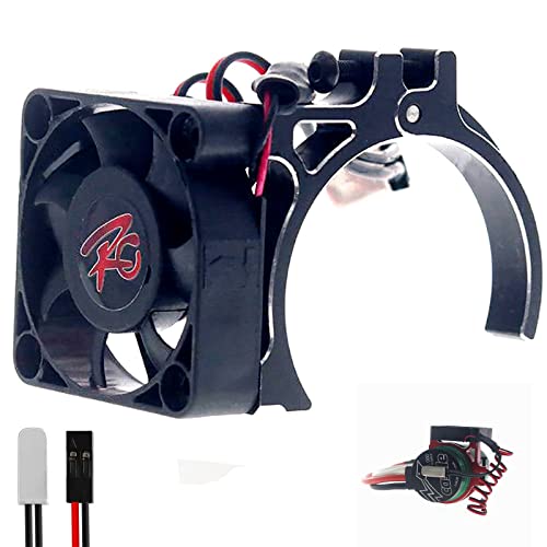 KWBRC 42mm Rc Motor Fan RC Cooling Fan Motor Metal RC Model Cooling Fan RC Heat Sink fan RC Electric Motor Heat Sink for 1515/1512/4268 /TENSHOCK 812 Motor of RC Model Car (Black)