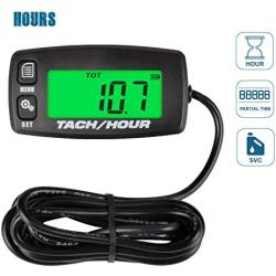 Runleader Digital Maintenance Tach/Hour Meter,Backlight Display,Battery Replacement for Small Gas Engine,Used on Riding Lawn Tractor Generator Compressor Chainsaws Outboard Motor Pressure Washers.