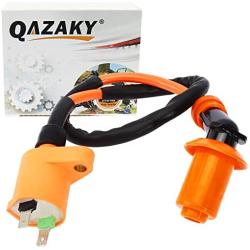 QAZAKY Performance Ignition Coil for GY6 50cc - 90cc 110cc 125cc 150cc 4-stroke Engine Motorcycle Scooter ATV Go Kart Moped Quad Pit Dirt Racing Bike QMJ157 QMI157 QMJ152 QMI152 Roketa Sunl Baja Kymco
