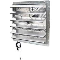 iLIVING ILG8SF24V-T 24 inch Shutter Exhaust Attic Garage Grow, Ventilation Fan with 2 Speed Thermostat 6 Foot Long 3 Plugs Cord, 24