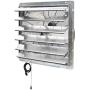iLIVING ILG8SF24V-T 24 inch Shutter Exhaust Attic Garage Grow, Ventilation Fan with 2 Speed Thermostat 6 Foot Long 3 Plugs Cord, 24