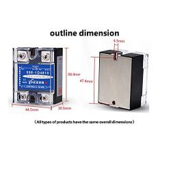 Laituods Single Phase Solid State Relay SSR-1D4810 DC Input 3-32V, AC 24-480V,DC Control AC Suitable for Heating, Lighting, Motor and Industrial Equipment(10A)