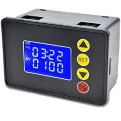 Taidacent Delay Timing On Off Time Relay Module 0000~9999s Digital Timer Delay Relay DC12V DC24V AC220V Control Switch LCD Digital Display Timer Relay (DC12V 240W)