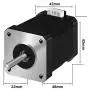 Nema17 Stepper Motor, 2Phase 4 Lead 42-48 Stepping Motor with 1m Cable 48MM 1.5A for CR-10, Ender 3, Anet A8, Anycubic Mega Series 3D Printers and CNC Extruder
