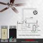 ENERLITES 3 Speed in-Wall Ceiling Fan Control, Slide Switch, 120VAC, 2.5A, Single-Pole, No Neutral Wire Required, 17000-F3-I-F, Ivory