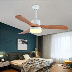 LED Fan Ceiling Light Fixture,Ceiling Fan with Light and Remote Control, with 3 Solid Wood Blades, Adjustable Color Temperature and Wind Speed,for Bedroom,Living Room,Dining Room,White