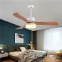LED Fan Ceiling Light Fixture,Ceiling Fan with Light and Remote Control, with 3 Solid Wood Blades, Adjustable Color Temperature and Wind Speed,for Bedroom,Living Room,Dining Room,White