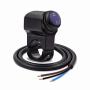 YnGia Waterproof Motorcycle Handlebar Switch, Universal 22mm Motorcycle Handlebar Headlight Fog Light ON Off Button Switch 12V 7/8 inch Switch (Blue)