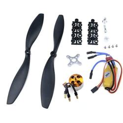 Semetall 1000KV RC Brushless Motor A2212 13T 1045 Propeller RC Aircraft Multicopter Accessories Kit Mount with 30A Brushless ESC Set for Remote Control Plane F450 F550