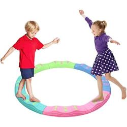 Toddler Balance Beams Stepping Stones for Kids, 8 Pc. Gymnastics Obstacle Course for Kids Non-Slip Surface Floor Rubber Edges, Improve Balancing Skill Coordination & Strength