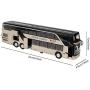Zerone Alloy Double Decker Bus Model Toy Electric Bus Toy 1:32 with Lights and Music,Toy Vehicles Mould Pull-Back Motor Coach Bus for Boys and Girls(Gold)
