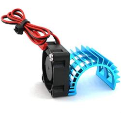 SQXBK Heatsink Blue Aluminum Heat Sink with Cooling Fan for 380 Motors Kit RC Car