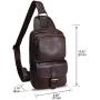 Genuine Leather Sling Bag Crossbody Motorcycle Bag Handmade Hiking Chest Daypack Retro Shoulder Backpack (Coffee)