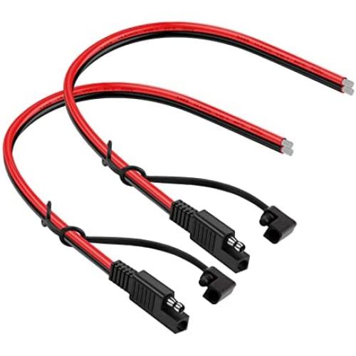 iGreely 2Pack SAE Extension Cable SAE Quick Connector Disconnect Plug for RV Trolling Motor Solar Panel (14AWG)