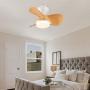 EKIZNSN 22 Modern Small Low Profile Flush Mount Ceiling Fan with Lights Remote Control, 6 Speed DC Motor and 3 Blade Ceiling Fans, White