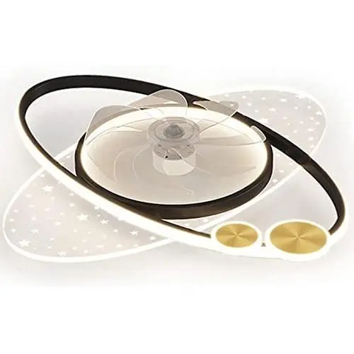 CATA-MEDICA Ceiling Fan with Light 3-Speed Timing Flush Mount Lighting Fixtures Acrylic 3-Color Fan Lamp 48W Nordic Remote Control Ceiling Light with Fan for Indoor Living Bed Room Small Space