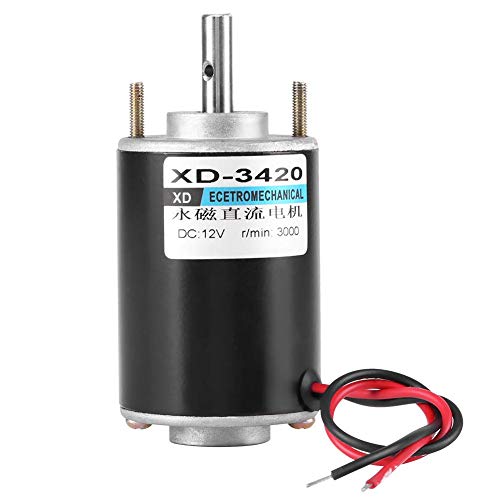 SALUTUYA 12V DC Motor, 30W High Speed CW/CCW Permanent Magnet DC Motor for DIY Generator(DC 12V 3000RPM)