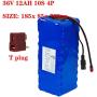 Wnicek 36V Ebike Battery 12000mAh 10S 4P Rechargeable Lithium-ION Battery Pack Customizable Lithium Battery with BMS and 42V Charger Fits for 200W 250W 350W 500W Motor