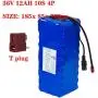 Wnicek 36V Ebike Battery 12000mAh 10S 4P Rechargeable Lithium-ION Battery Pack Customizable Lithium Battery with BMS and 42V Charger Fits for 200W 250W 350W 500W Motor