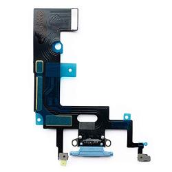 Johncase OEM Charging Port Dock Connector Flex Cable + Microphone + Vibrating Motor Buckle Replacement Part Compatible for iPhone XR All Carriers (Blue)