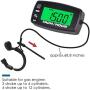 Runleader Digital Maintenance Tach/Hour Meter,Backlight Display,Battery Replacement for Small Gas Engine,Used on Riding Lawn Tractor Generator Compressor Chainsaws Outboard Motor Pressure Washers.