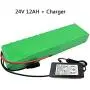Jieoto 24V 12Ah Ebike Battery 24 Volts 12000mAh 7S 4P Lithium Battery Pack for 500W 350W 250W Motors for Electric Scooter Go-Kart Power Wheelchairs with BMS + Charger