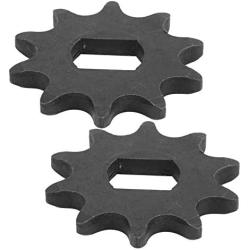 Alomejor 2Pcs 10 Teeth Motor Gear Sprocket 420 Model Steel Motor Chain Sprocket with 12x17mm Inner Hole for Electric Scooter