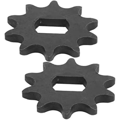 Alomejor 2Pcs 10 Teeth Motor Gear Sprocket 420 Model Steel Motor Chain Sprocket with 12x17mm Inner Hole for Electric Scooter