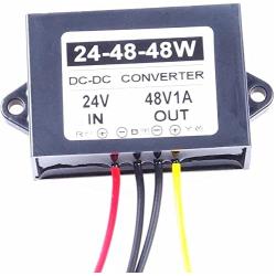 DC 24V Step up to 48v Converter Regulator 1A 48W Power Supply Adapter for Motor Car Truck Vehicle Boat Solar System etc.(Accept DC 18-32V Inputs) (1A)