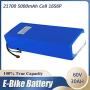 Wnicek 60V 30AH E-Bike Lithium Battery Pack High-Capacity Waterproof Lithium Battery Suitable for 500W 750W 1000W 1200W 1500W 1800W 2000W Scooter Electric Motorcycles Motor with Charger