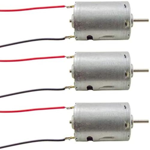 3 Pack High Torque 6-18V DC Motor with Wire Leads Attached (1.48