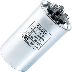 40 + 5 MFD uf 370 or 440 Volt VAC Round Dual Run Capacitor by BlueStars - Compatible for Air Conditioner or Heat Pump Condenser