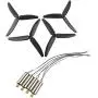 Upgraded Propellers Three Blades Main Blade Propeller Motors with Metal Gears for Hubsan H502E H502S Drone Replacement CCW CW RC Quadcopter Spare Parts Set (Black)