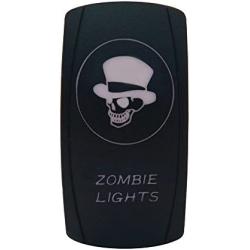 Cllena Car Toggle Switch Laser Blue LED Rocker Switch 5 PINS for Car Motor Boat(Zombie Lights)