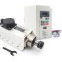 RATTMMOTOR CNC Spindle Motor Kit Square 2.2KW 220V Air Cooled Spindle Motor ER20+2.2KW Inventer VFD 220V Variable Frequency Drive Converter Speed Control for CNC Router Engraver Milling Machine