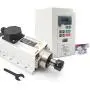 RATTMMOTOR CNC Spindle Motor Kit Square 2.2KW 220V Air Cooled Spindle Motor ER20+2.2KW Inventer VFD 220V Variable Frequency Drive Converter Speed Control for CNC Router Engraver Milling Machine