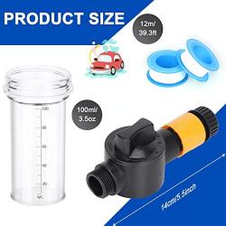 LEIFEOSH Boat Engine Flush Mixer with Seal Tape, Salt Away Flush Kit Liquid Flow Valve for Salt Remover, Ideal to Flush Outboard and Inboard Engines, Connects with Spray Nozzle, Engine Flusher, Hose