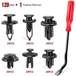 Nilight 120PCS Car Retainer Clips Fastener Remover 6.3mm 8mm 9mm 10mm Expansion Screws Replacement Kit Bumper Push Rivet Clips for GM Ford Toyota Honda Chrysler,2 Years Warranty