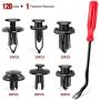 Nilight 120PCS Car Retainer Clips Fastener Remover 6.3mm 8mm 9mm 10mm Expansion Screws Replacement Kit Bumper Push Rivet Clips for GM Ford Toyota Honda Chrysler,2 Years Warranty